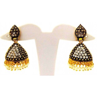 Golden Oxidized Earrings Jhumka Jhumki Jewelry Bollywood Drop Dangle Long E20